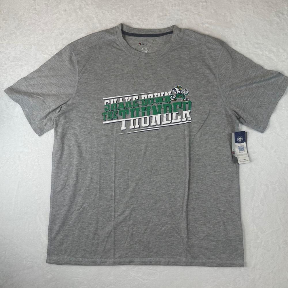 Champion Notre Dame Fighting Irish Gray Shake Down The Thunder Graphic Tee XL